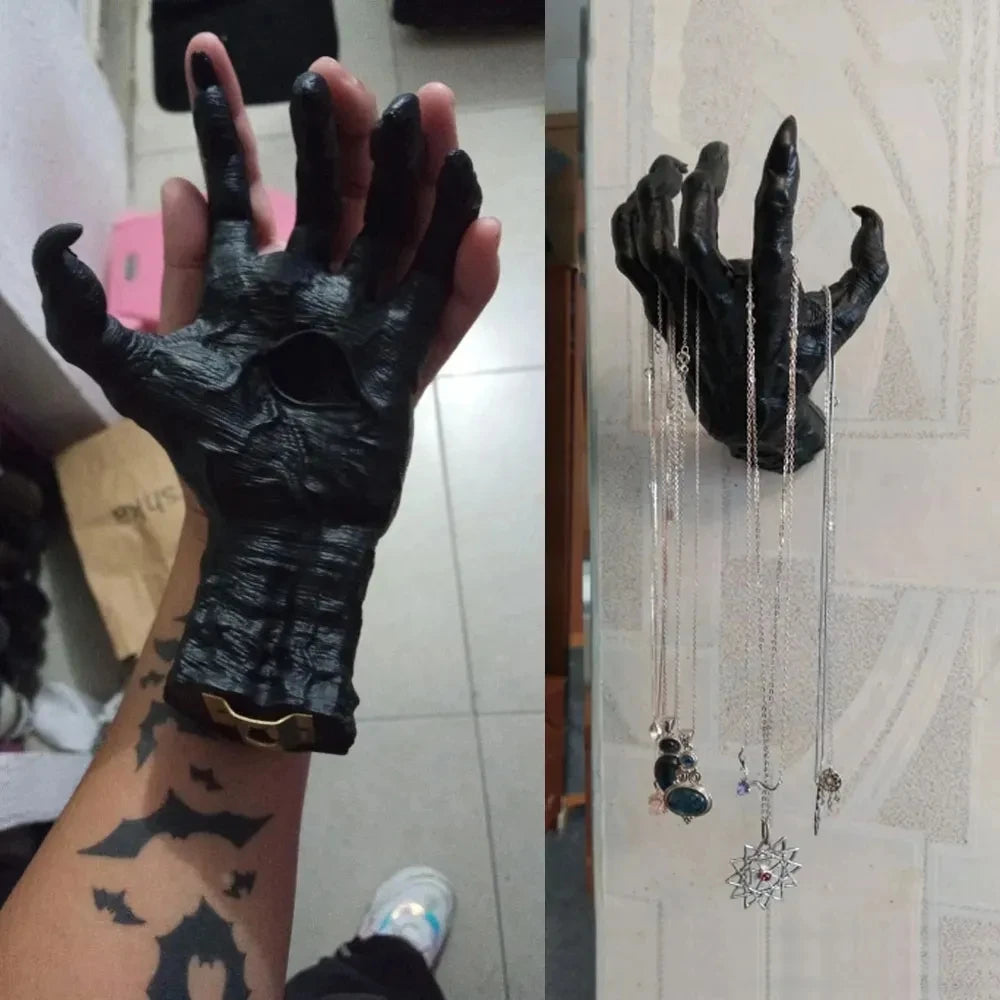 Halloween Witch Hand Statue Gothic Resin Sculpture Decor
