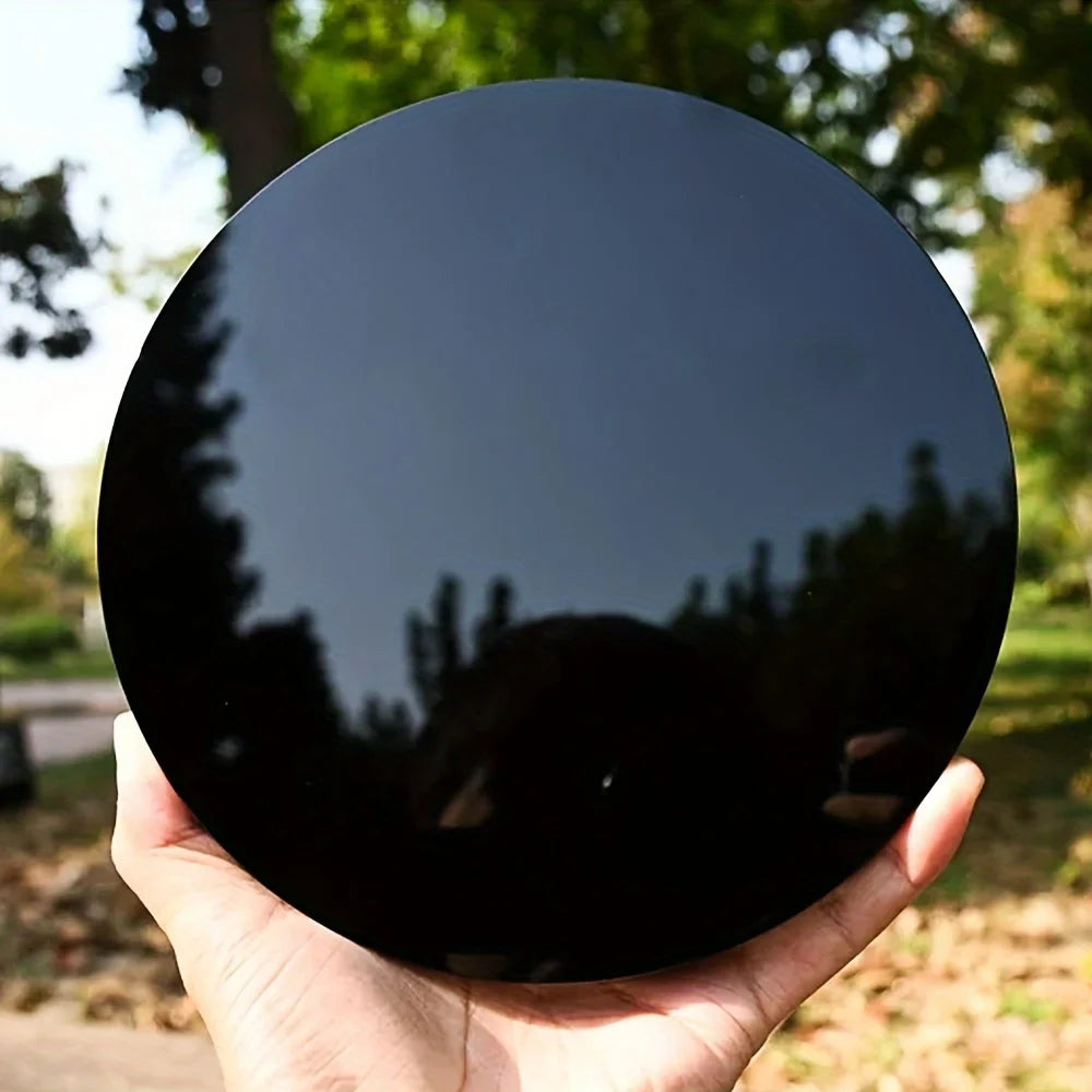 CrystalHola Obsidian Mirror Natural Crystal Stones Handmade Decor