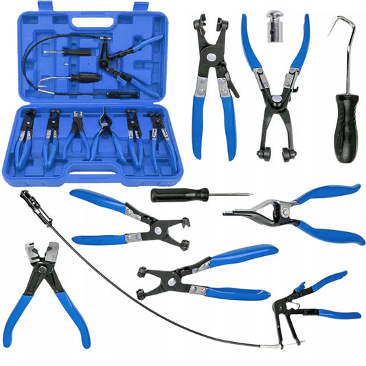 NONEDIY 9-Piece Hose Clamp Set With Spring Pliers For Auto Repair Storage Box