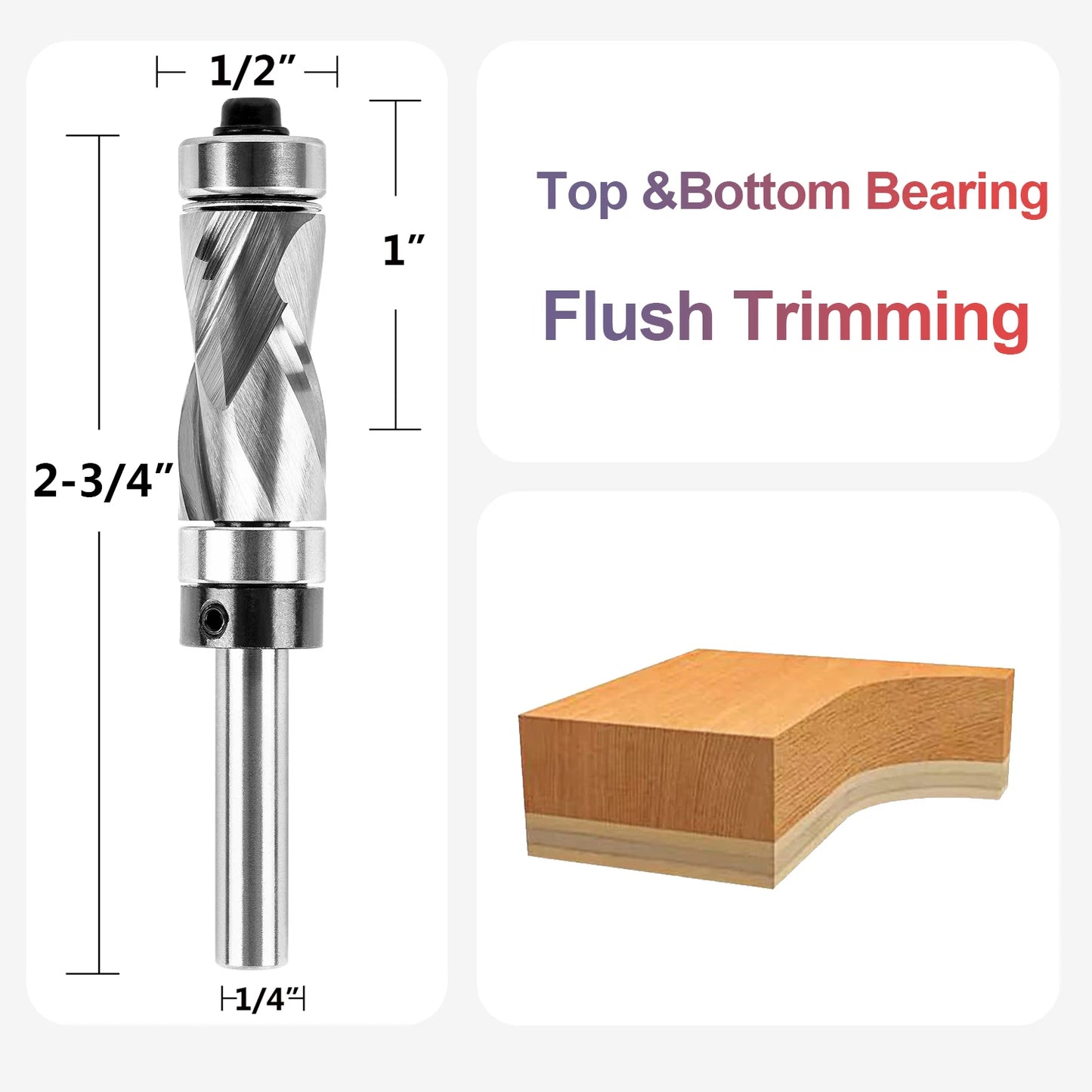 SpeTool Bearing Compression Spiral Flush Trim Router Bit
