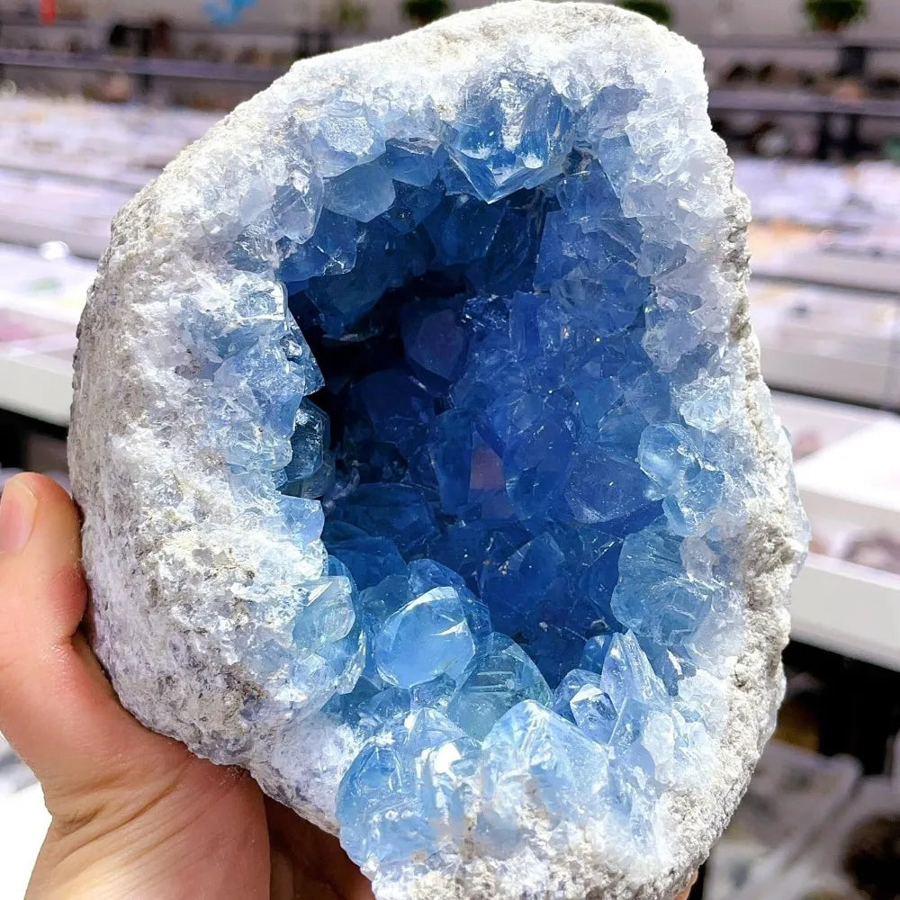 CrystalHola Celestite Geode Cluster Healing Crystal Stone