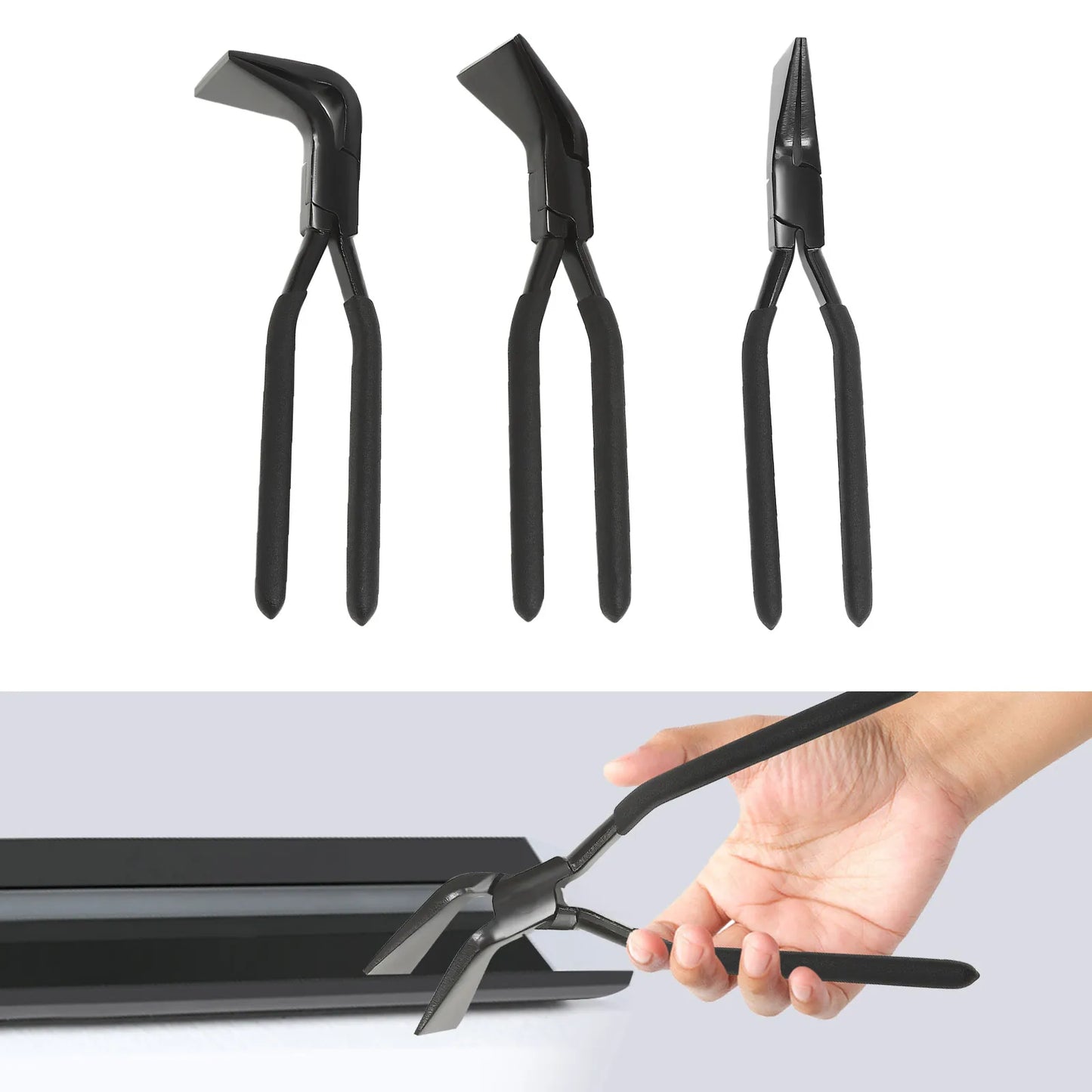 CNCEST 3 Piece Metal Bending Pliers Set Straight 45 Degree 90 Degree
