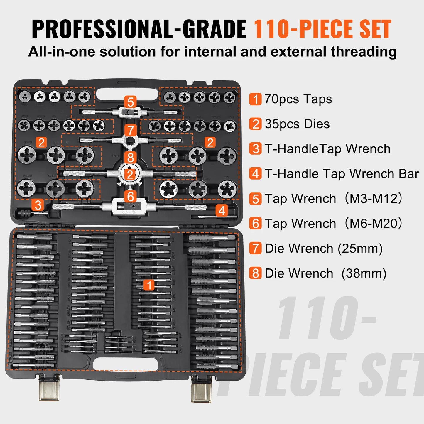 SucceBuy Bearing Steel Tap and Die Set for Precision Threading