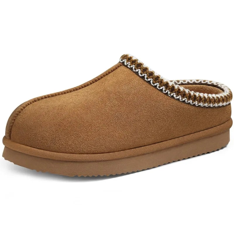 Eyriphy Size 36-37 to 48-49 Women's New Genuine Suede Slippers Winter Slip On Memory Foam Furry Shoes Comfortable Home Slippers