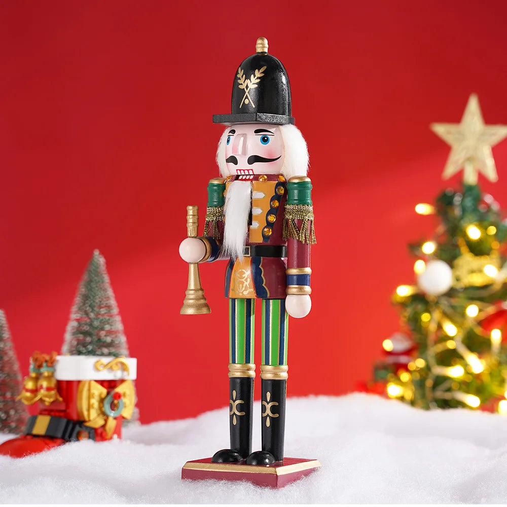 Wooden Nutcracker Soldier Puppet Handicraft Statue Christmas Decor