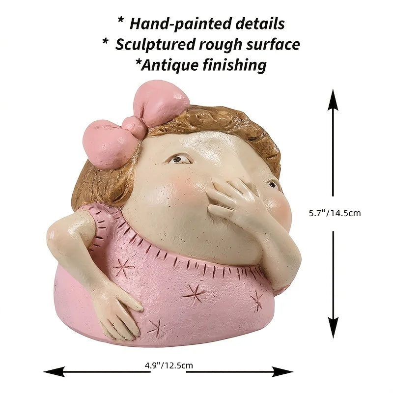 Holding Nose Sculpture Figurine Resin Kitschy Bathroom Decor