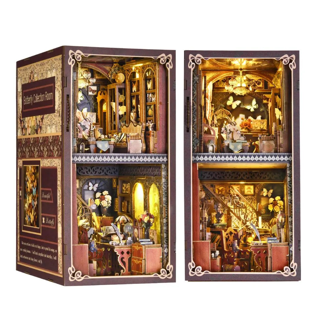 DIY Wooden Puzzle Miniature House Kit for Bookshelf Decor