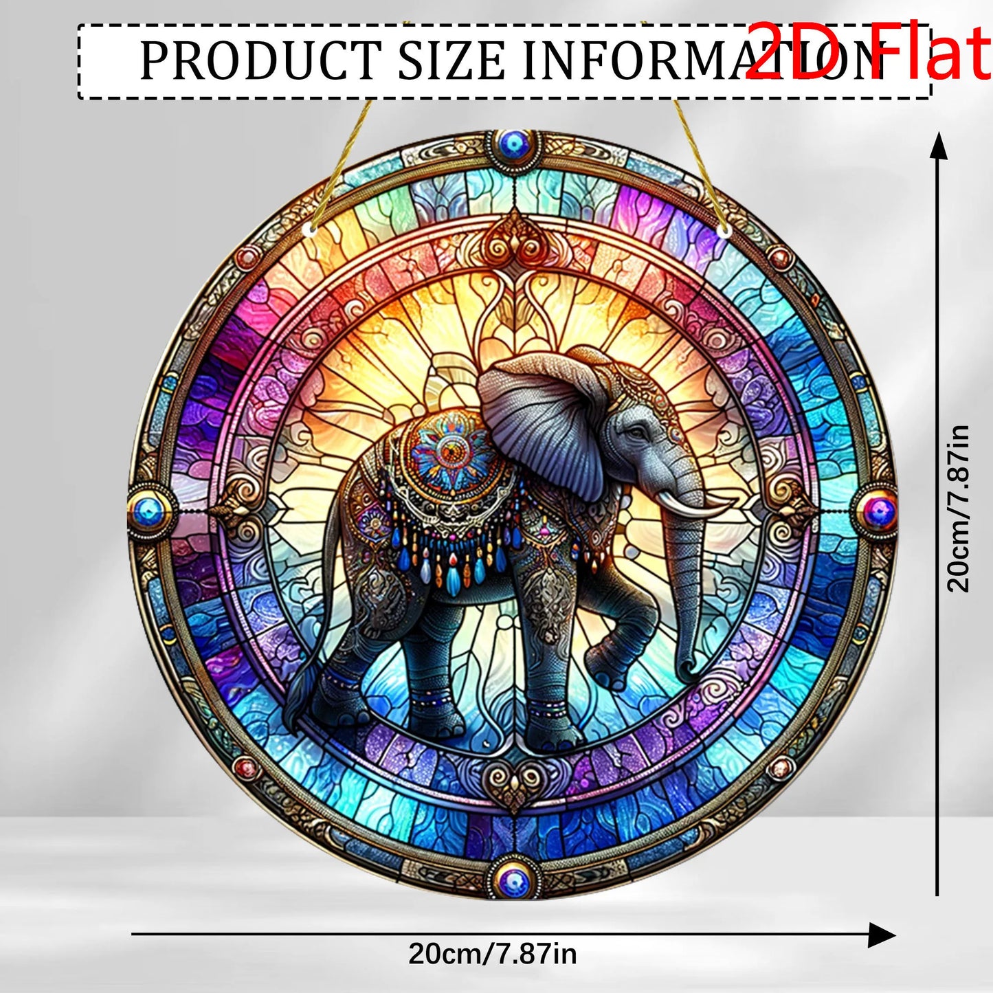 Elephant Suncatcher 2D Acrylic Window Hanging for Home Decor