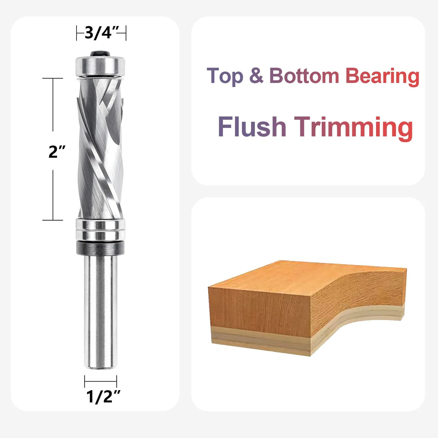 SpeTool Bearing Compression Spiral Flush Trim Router Bit