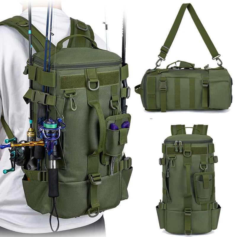 scione Tactical Fishing Backpack with Rod Holders and Gear Storage