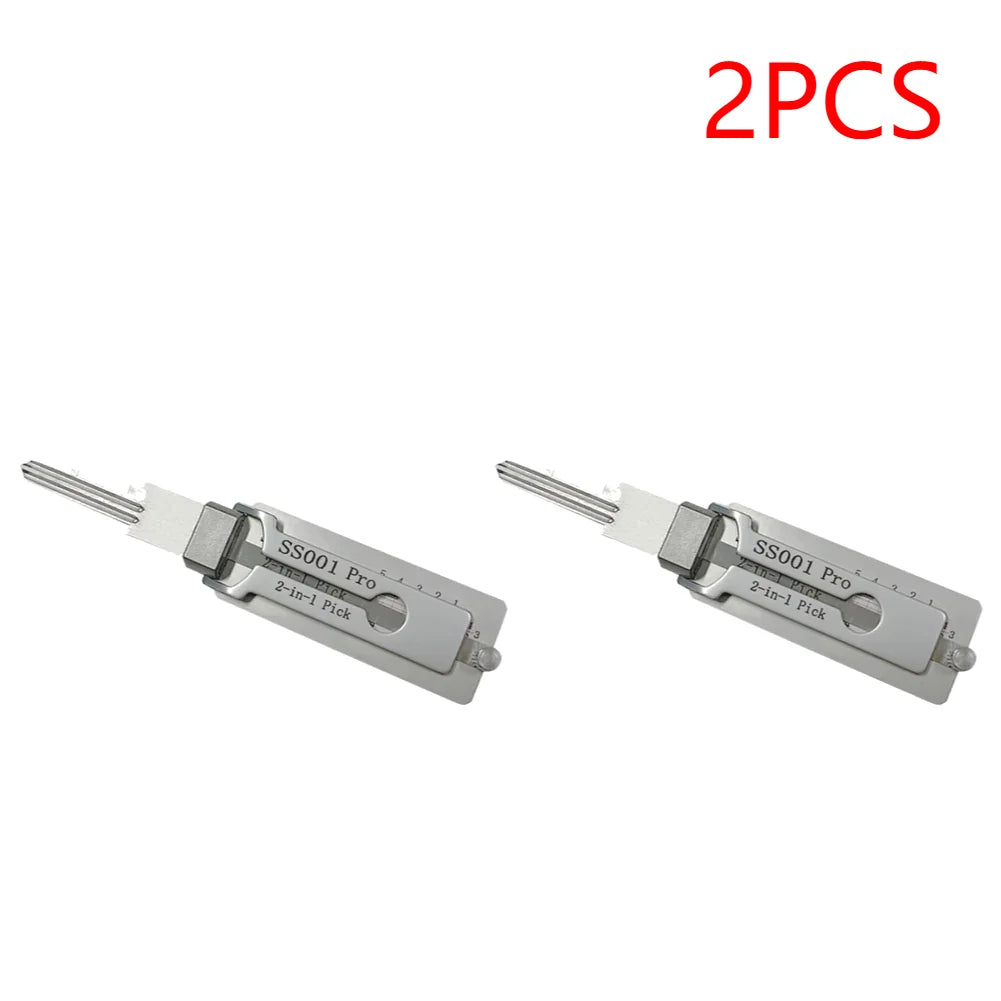 Stainless Steel 2in1 Key Decoder and Precision Hook Tool