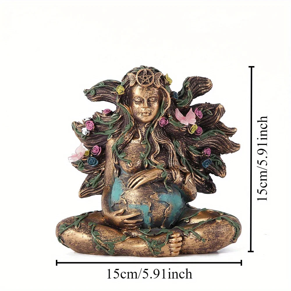 Gaia Earth Mother Butterfly Statue Resin For Home Decor