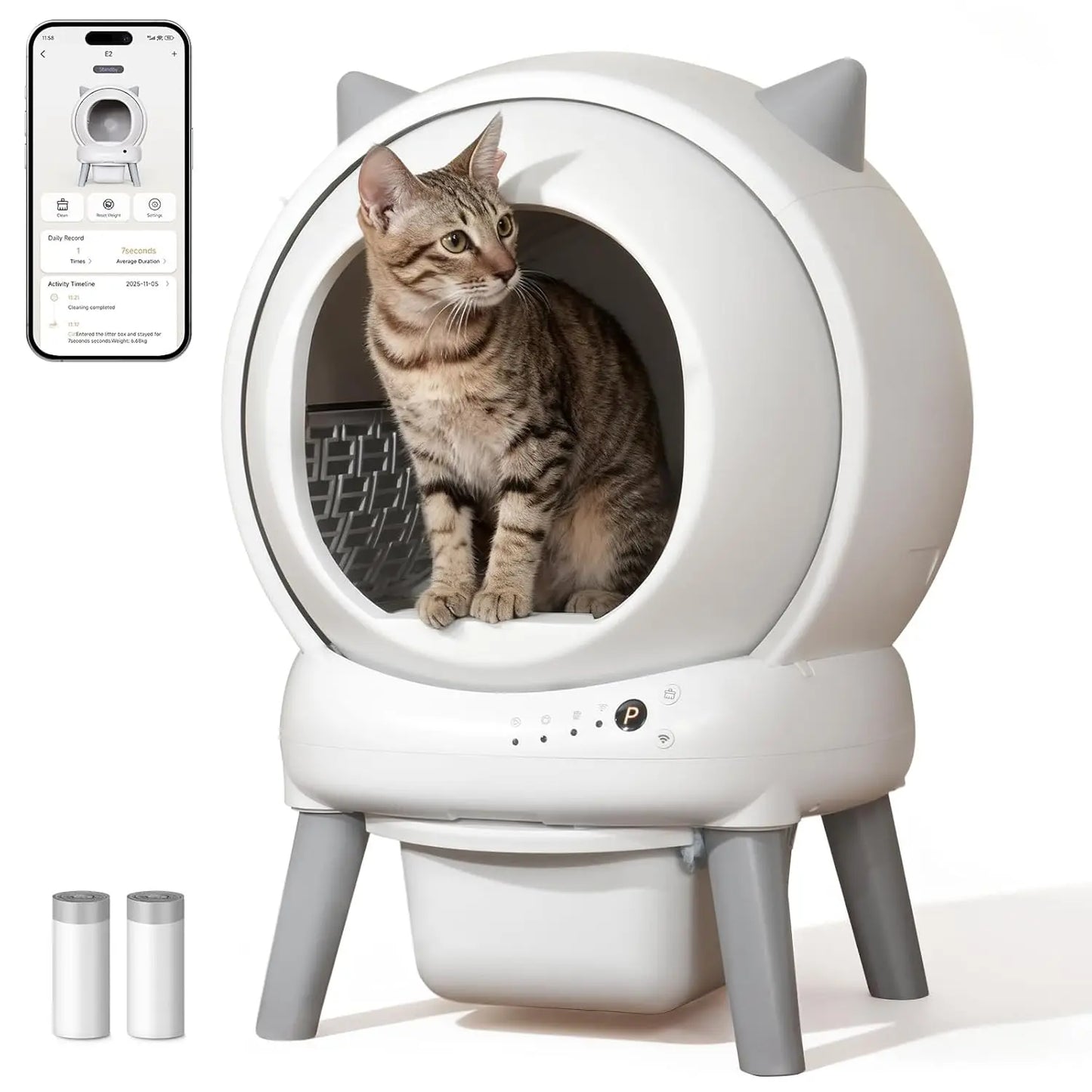 Self Cleaning Litter Box: Automatic Litter Box Self Cleaning for Multiple Cats Auto Robot with Dual Safety, Customized