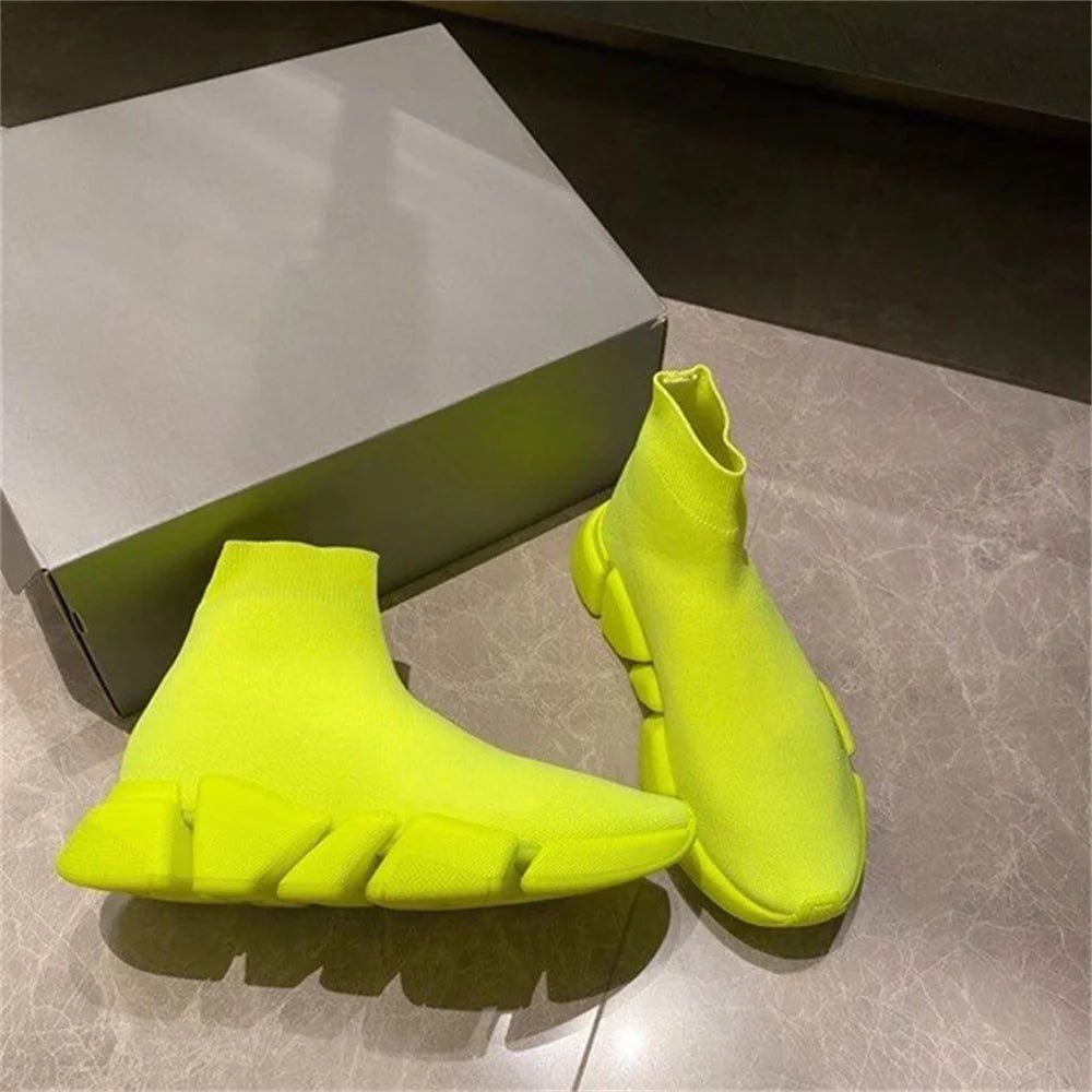 High Top Breathable Sock Sneakers Platform For Men And Women