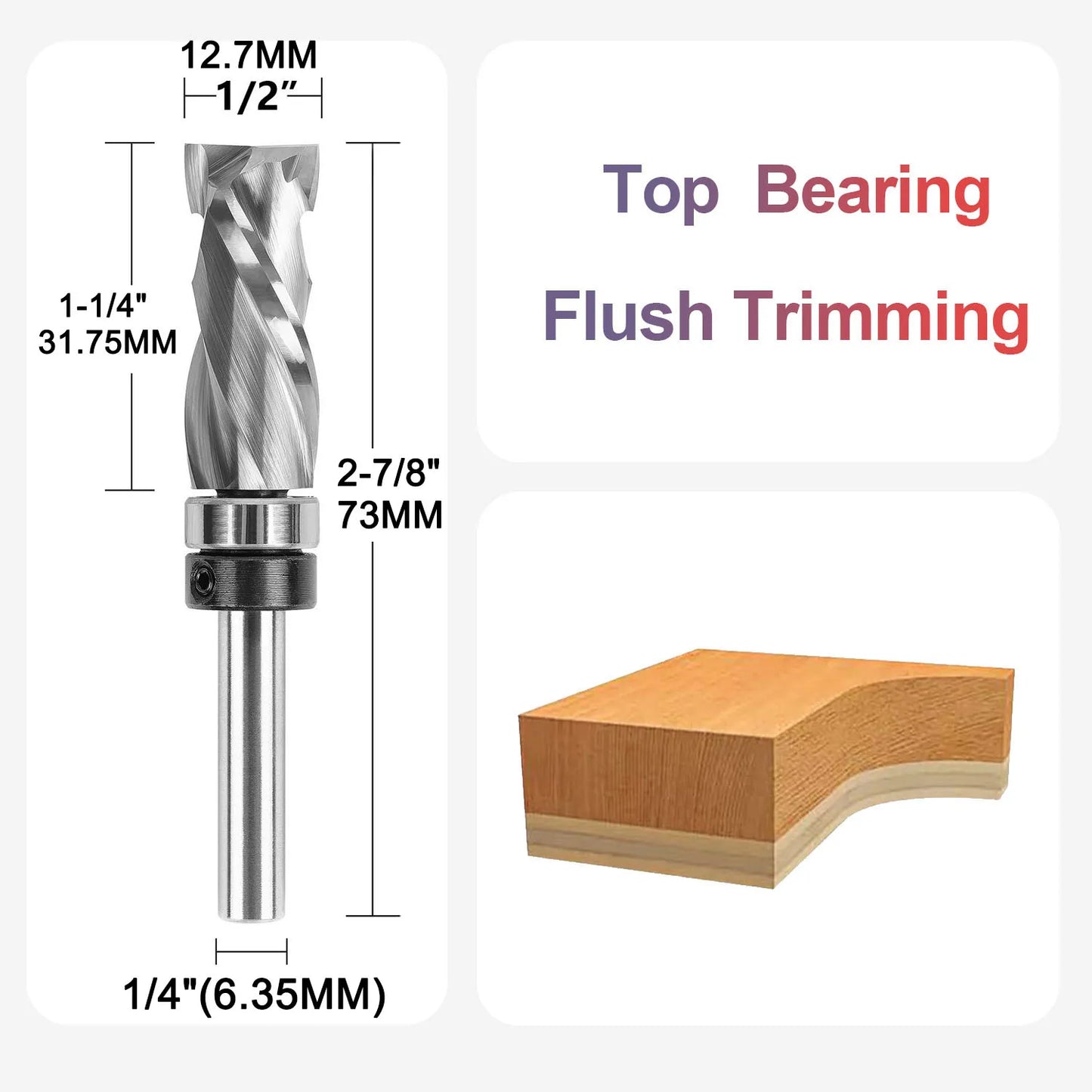 SpeTool Bearing Compression Spiral Flush Trim Router Bit