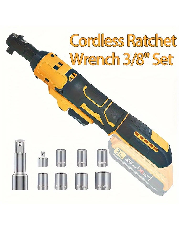 20V Cordless Electric Ratchet Wrench With LED For Home DIY