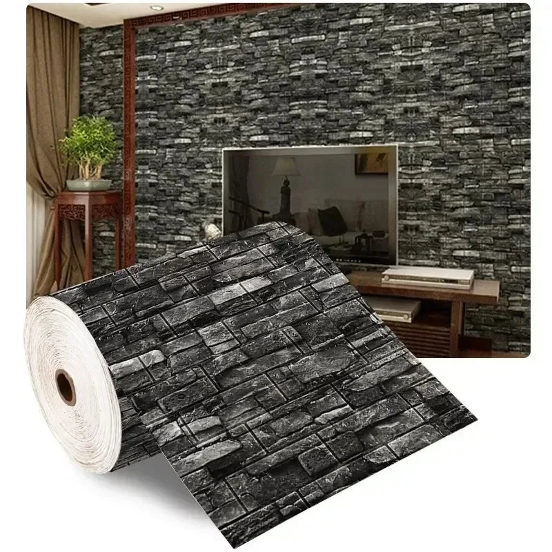 3D Self Adhesive Brick Wall Stickers Waterproof Decor Living Room