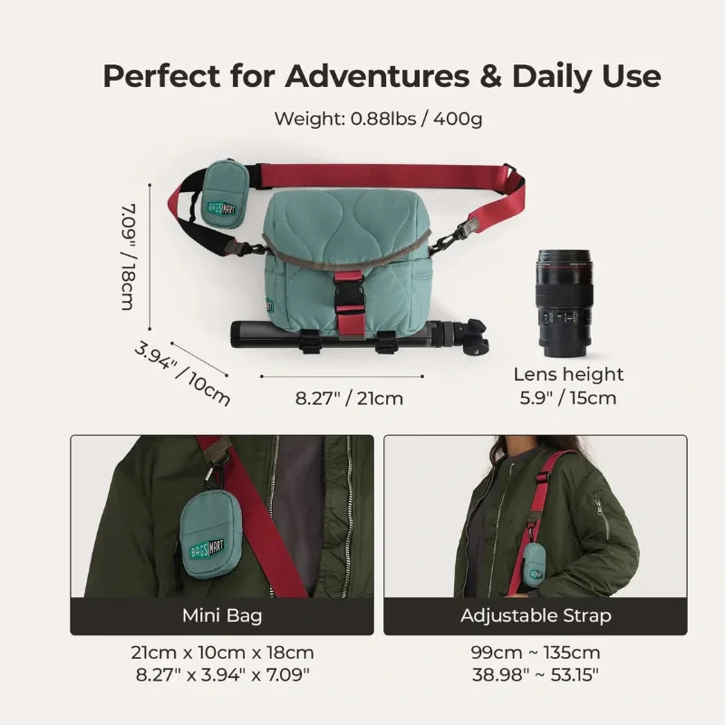 BAGSMART Multi-Function Camera Sling Bag for Women DSLR Crossbody