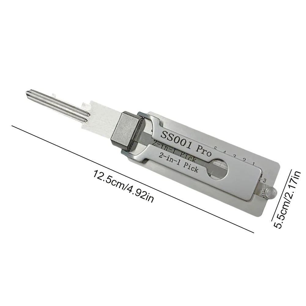 Stainless Steel 2in1 Key Decoder and Precision Hook Tool