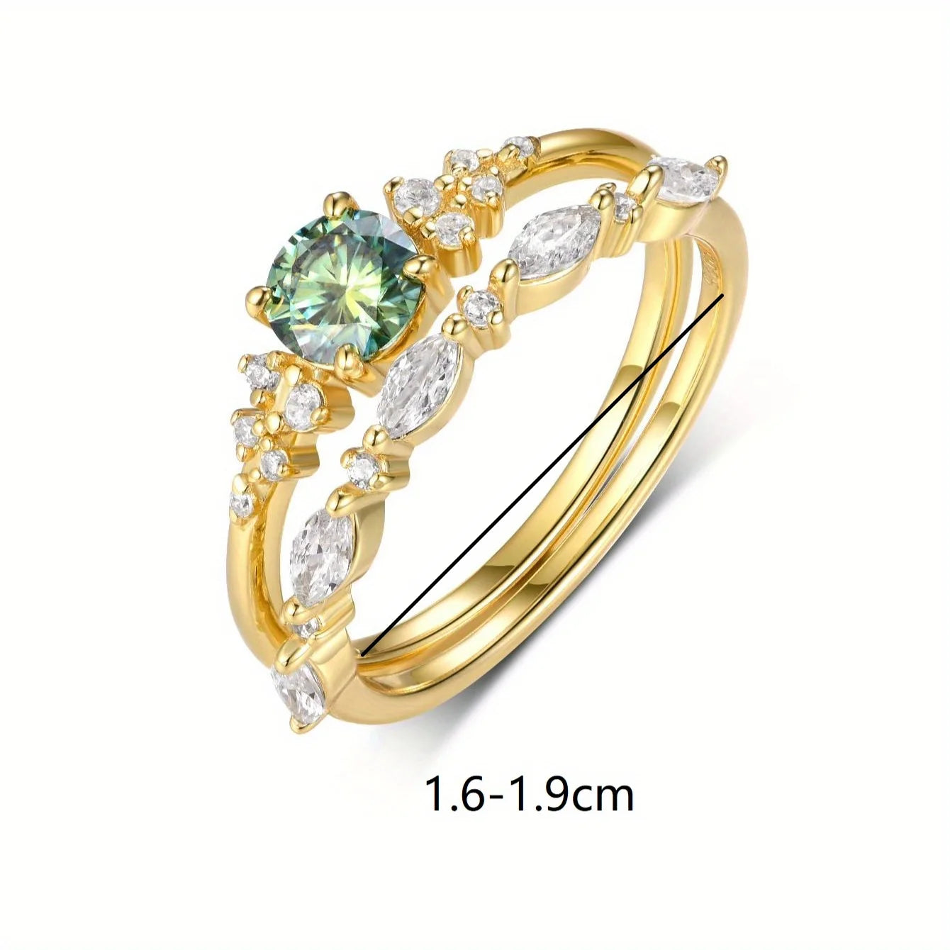 S925 Silver Moissanite Ring Set For Women Bridal Jewelry