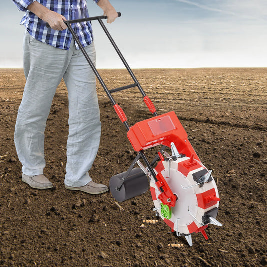 6 Nozzles Manual Seeder, Garden Hand-Push Seeding Machine, Roller Planter Seeding Seeder for Peanut Corn Cotton Soybean