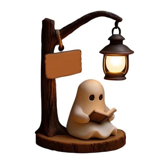 JOCESTYLE Ghost Reading Lantern 3D Resin Night Light Halloween Decor