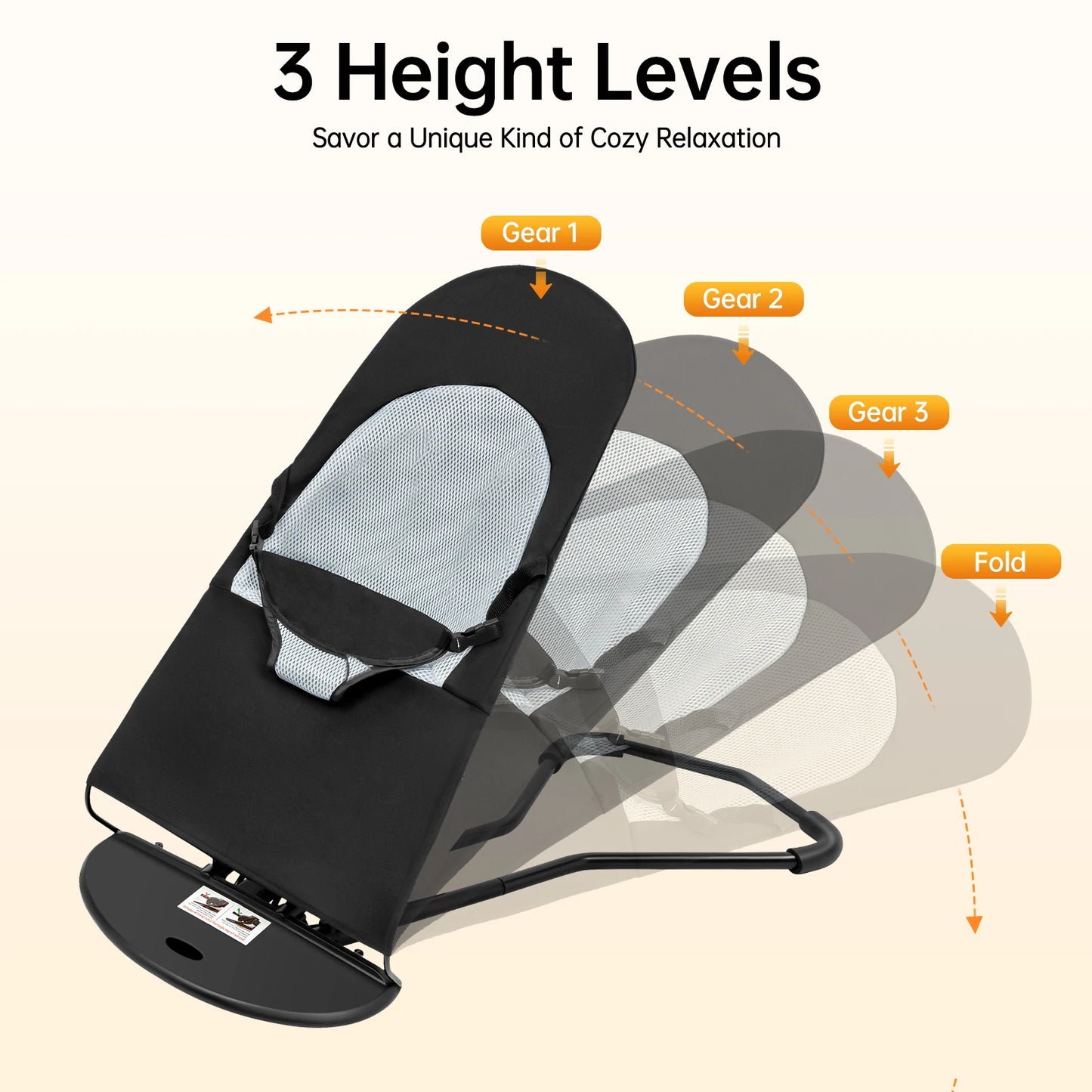 Pet Rocker Bed Folding Rocking Chair With Adjustable Height