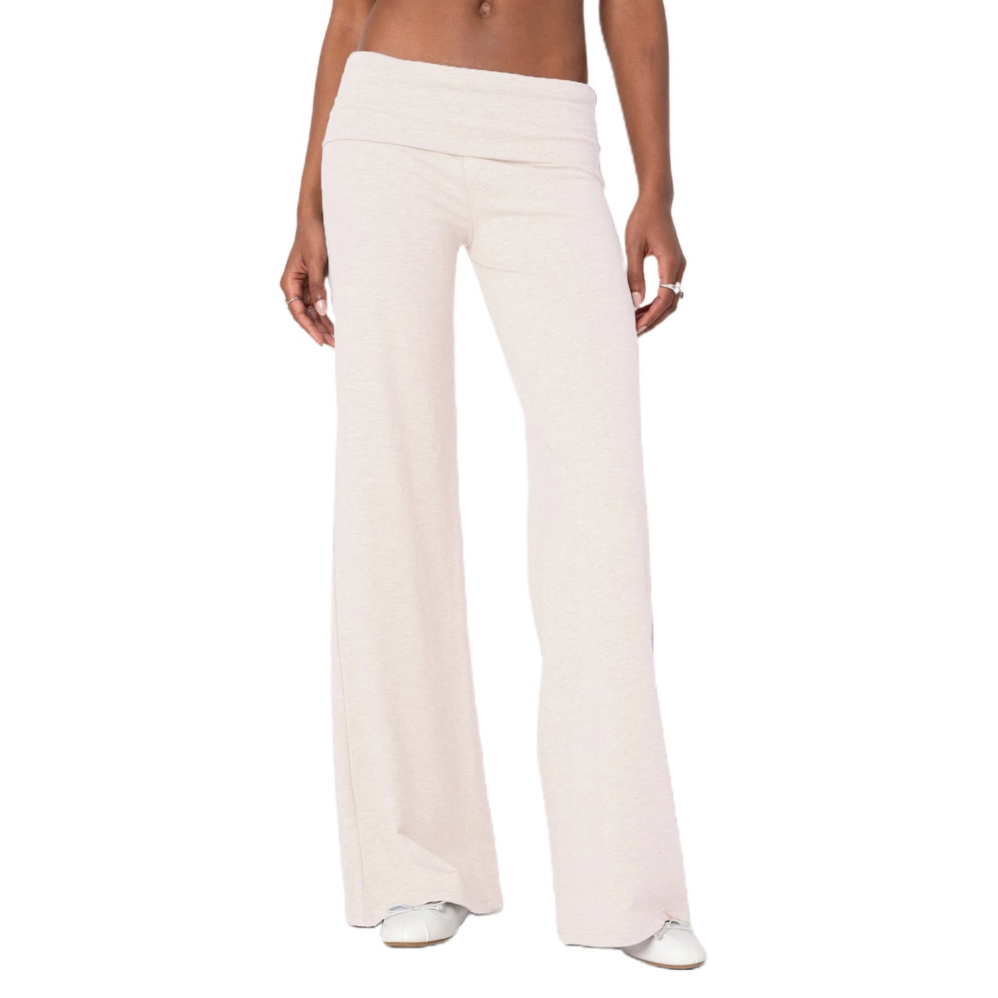 Casual Wide Leg Sweatpants for Women Fold Over Low Rise Flare Yoga Lounge Pants Back to School Clothes for Teen Girls Outfits