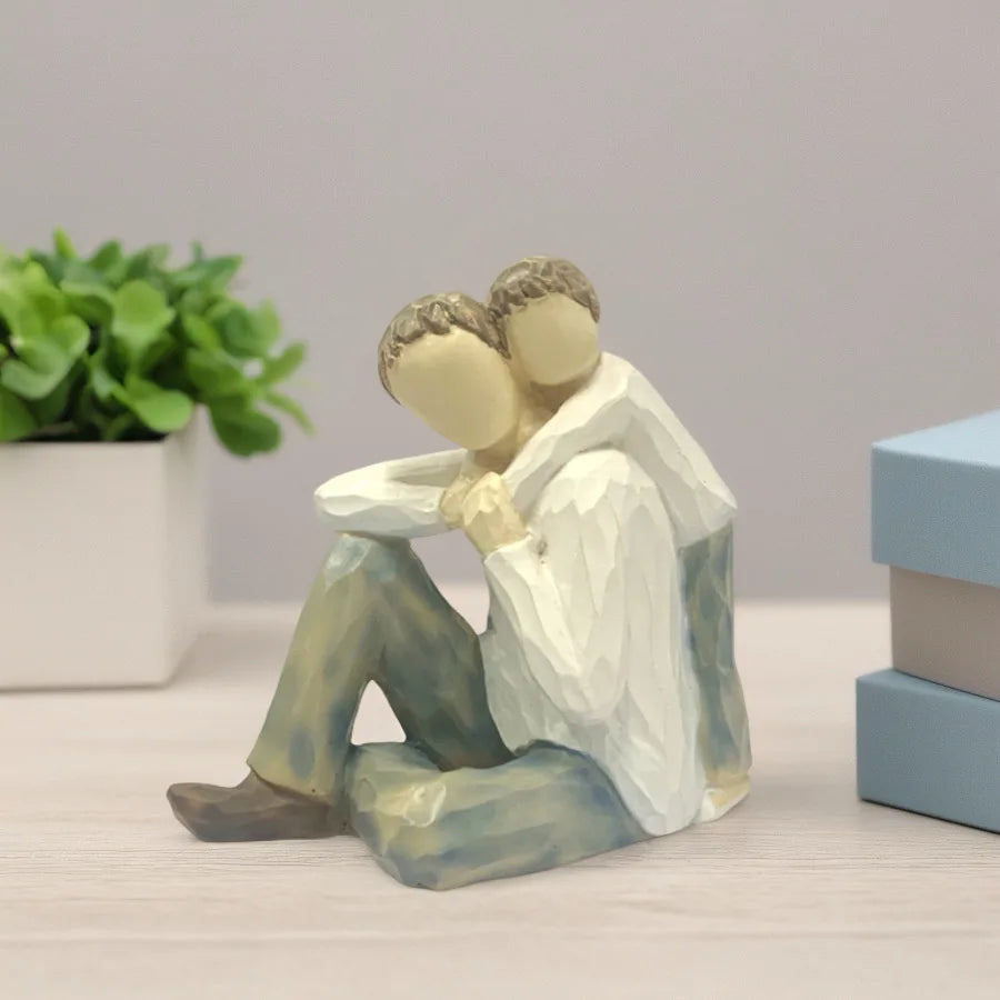Father And Son Resin Figurine For Home Decor And Gift