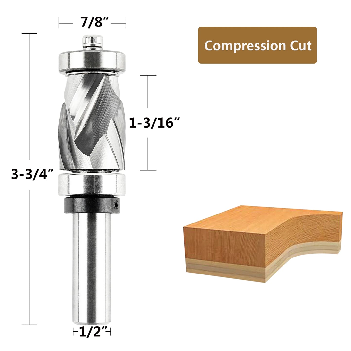 SpeTool Bearing Compression Spiral Flush Trim Router Bit