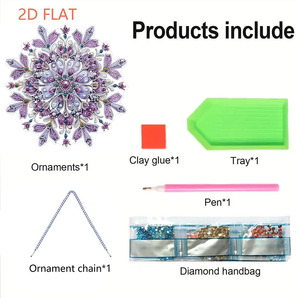 Winter Snowflake 2D Flat DIY Hanging Diamond Art Kit