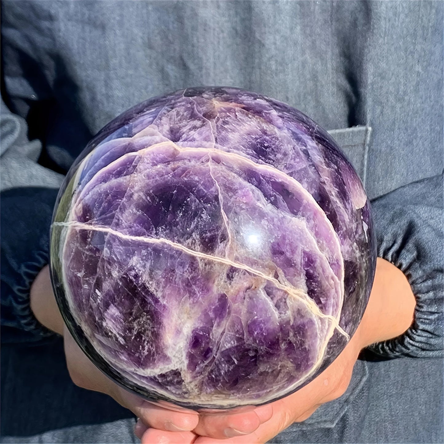 Mystic Amethyst Sphere Decorative Stone Globe For Home Decor