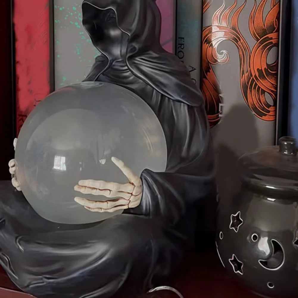 None Grim Reaper Water Globe LED Light Halloween Decor