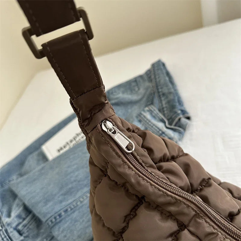 Quilted Puffer Shoulder Bag For Women Tote Crossbody