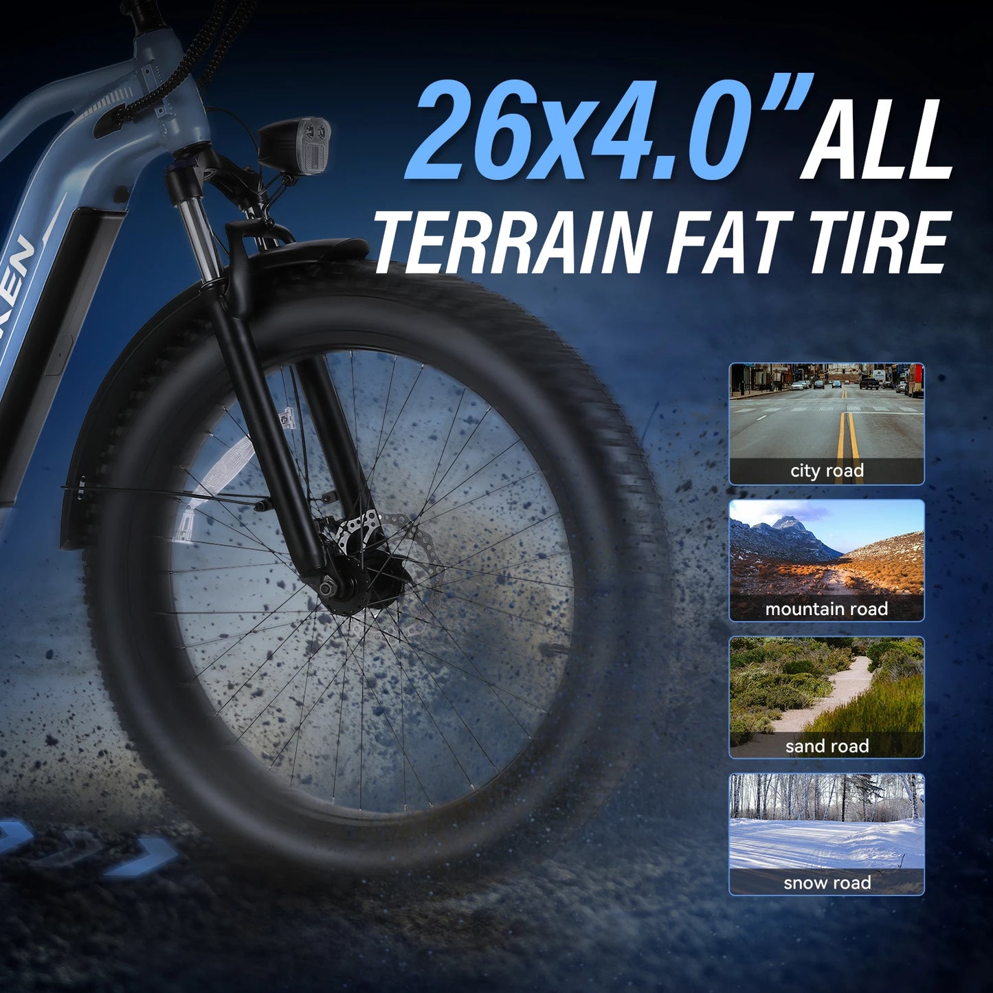 Fat Tire Electric Bike 1500W For Adults With Removable Battery