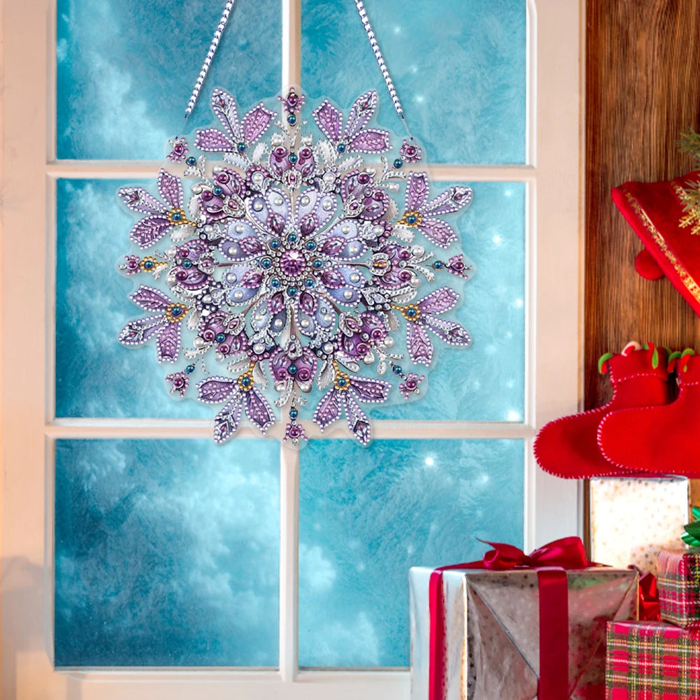Winter Snowflake 2D Flat DIY Hanging Diamond Art Kit