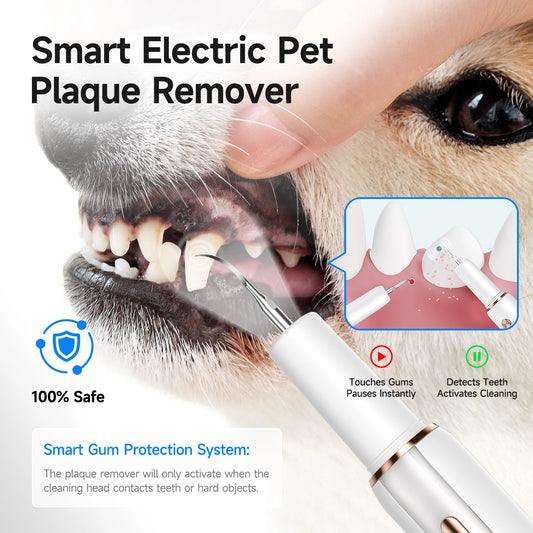 Electric Dog Teeth Cleaner Ultrasonic Dental Scaler Tartar Remover Waterproof IPX6 With 5 Modes Rechargeable Pet Tooth Cleaner