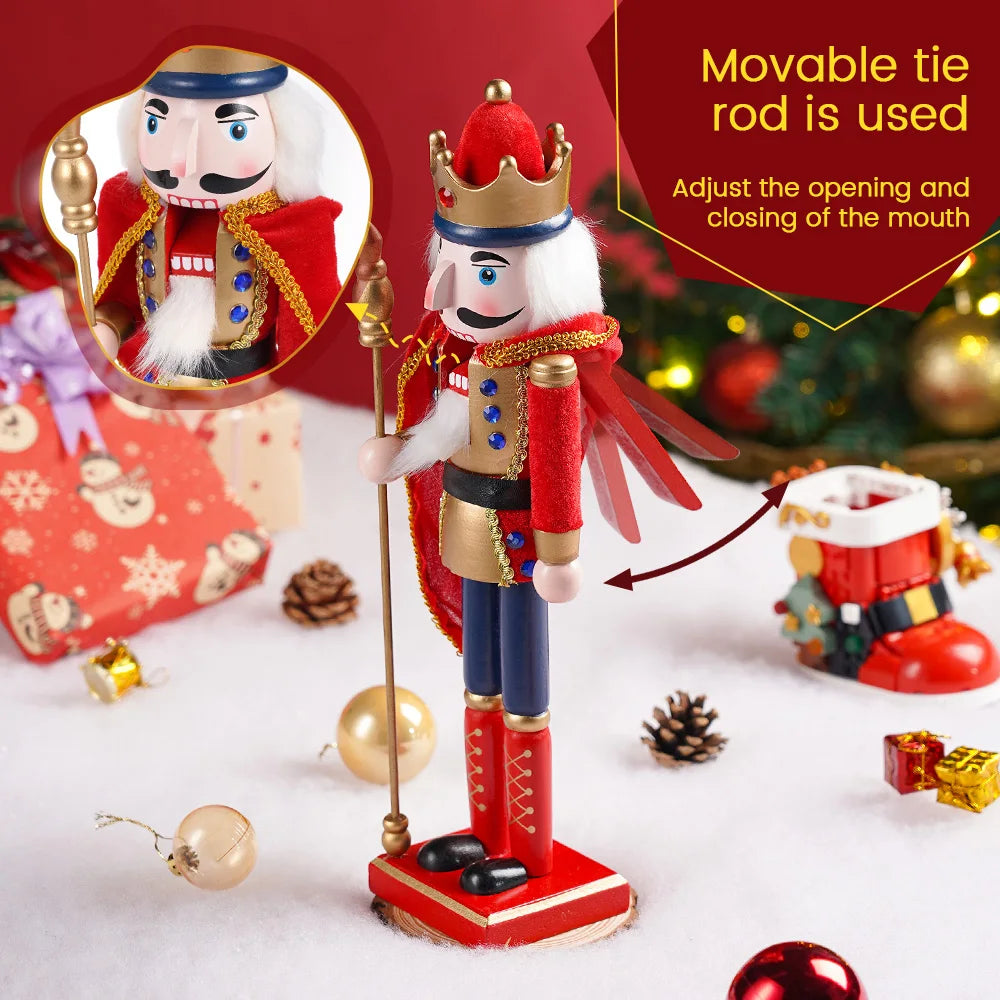 Majestic Nutcracker King Soldier Wood Ornament for Christmas Decor