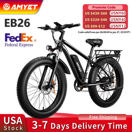 AMYET EB26 Electric Mountain Bike 1000W Dual Shock Ebike