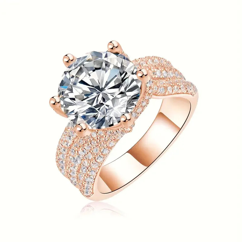 Moissanite S925 Ring 18K Gold Plated Jewelry For Women
