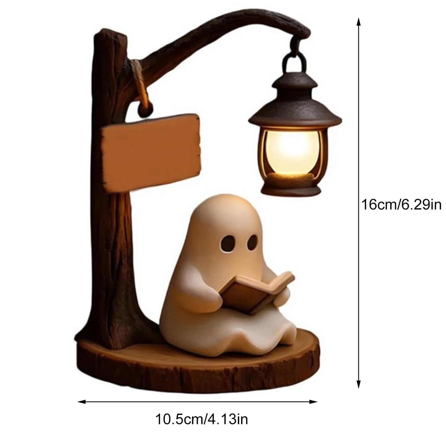JOCESTYLE Ghost Reading Lantern 3D Resin Night Light Halloween Decor