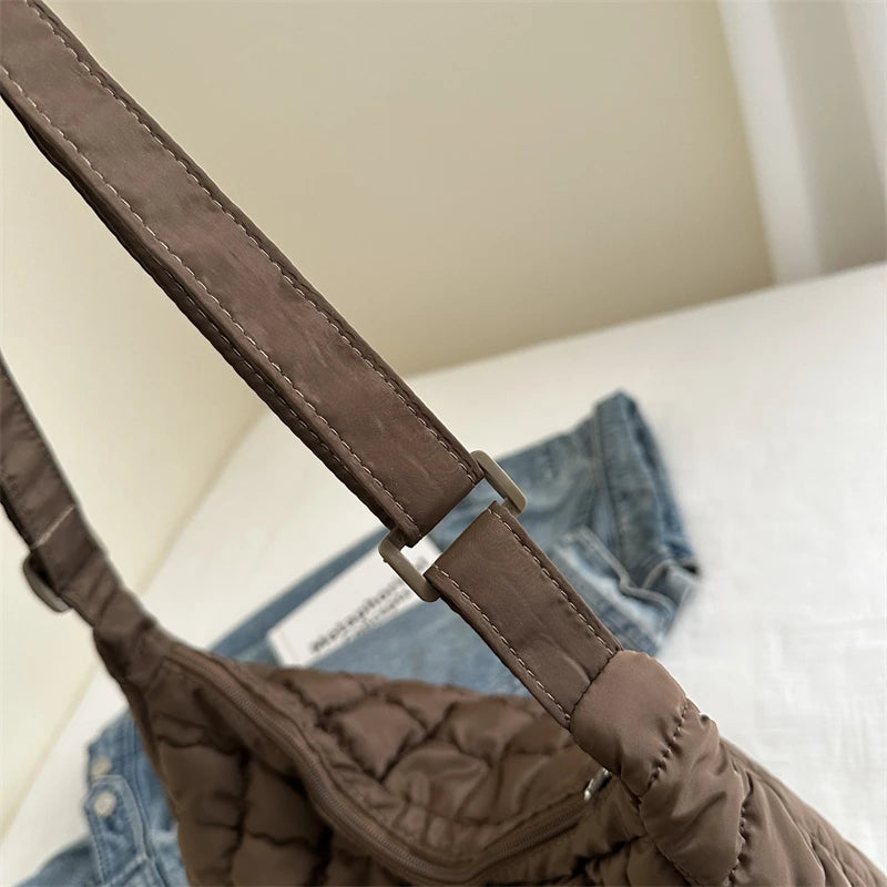 Quilted Puffer Shoulder Bag For Women Tote Crossbody