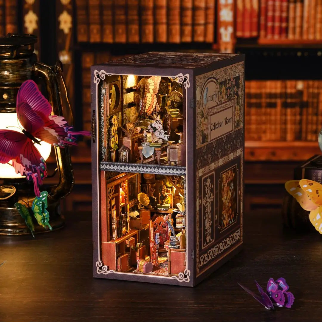 DIY Wooden Puzzle Miniature House Kit For Bookshelf Decor