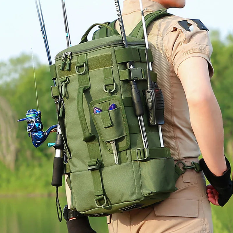 Scione Tactical Fishing Backpack With Rod Holders