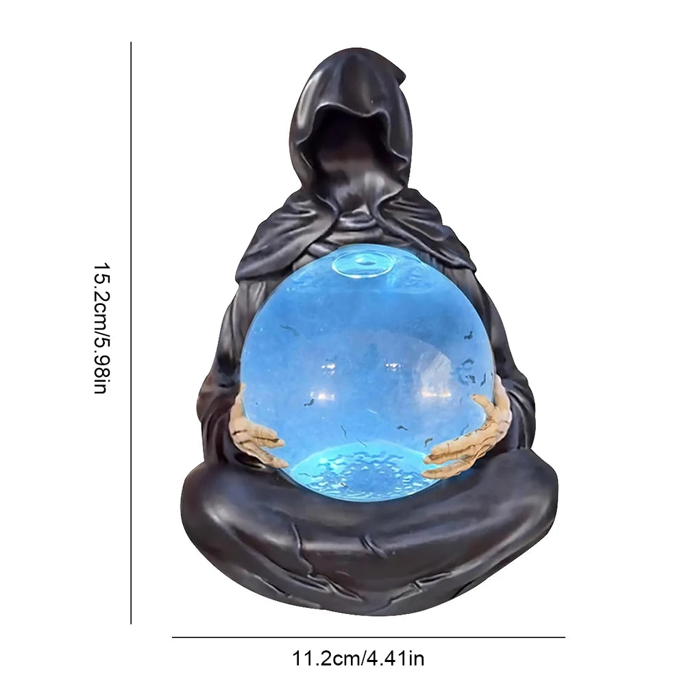 None Grim Reaper Water Globe LED Light Halloween Decor