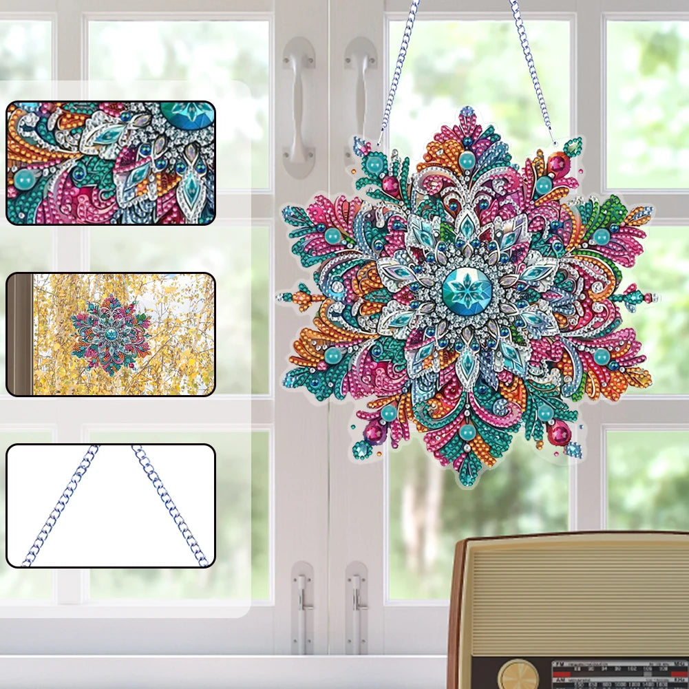 Winter Snowflake 2D Flat DIY Hanging Diamond Art Kit