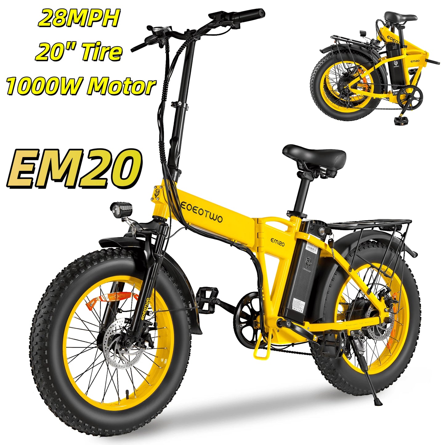 EOEOTWO E01 Electric Bike Fat Tire 1500W Peak Motor
