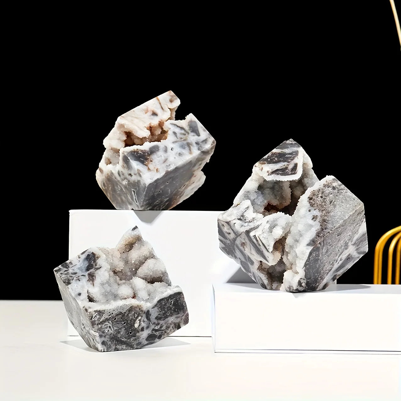 CrystalHola Natural Crystal Sphalerite Cube Druzy Quartz Home Decor