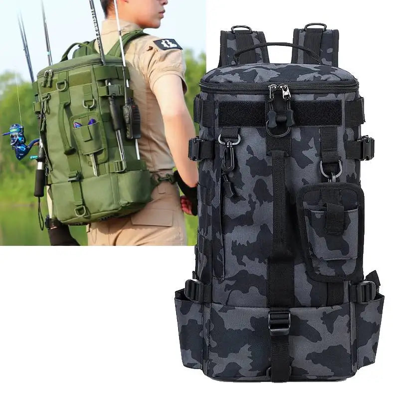 Scione Tactical Fishing Backpack With Rod Holders