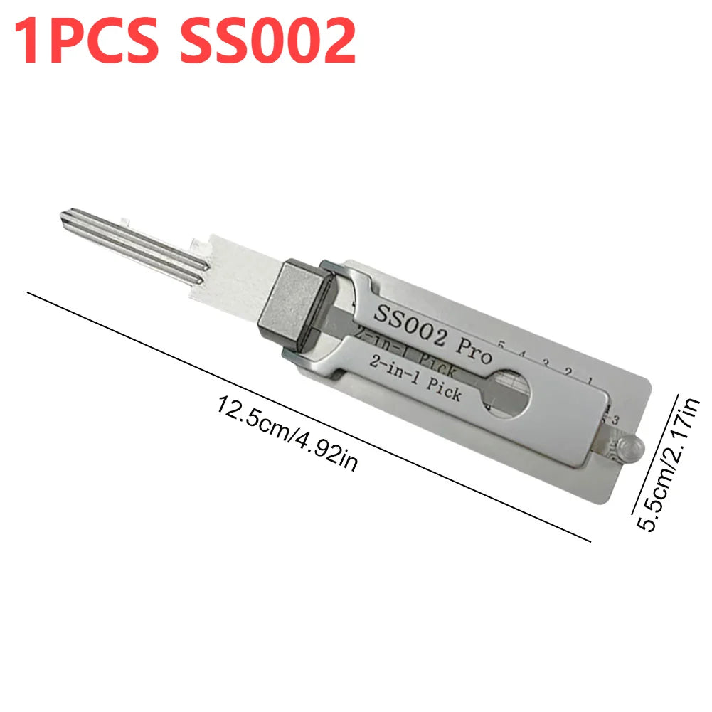 Stainless Steel 2in1 Key Decoder and Precision Hook Tool